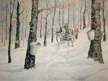 Sugar Time, Watercolor by Doug DeWolfe