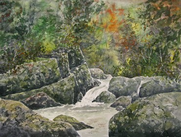 Rocky Pool, Watercolor by Doug DeWolfe of New View