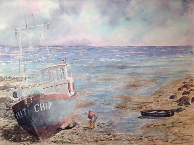 CH 17 Beached, Watercolor by Doug DeWolfe of New View