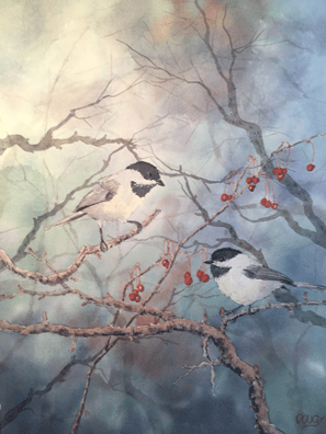 Chicadee Watercolor by Doug DeWolfe of New View